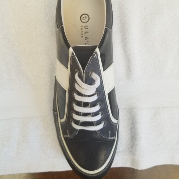 Mens brand new leather blue/white runners. - Picture 2 of 9